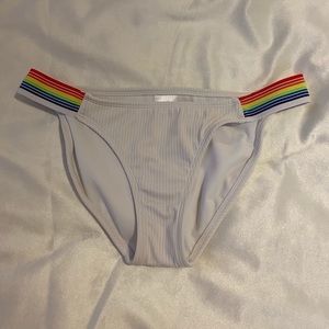 White and rainbow bikini bottoms